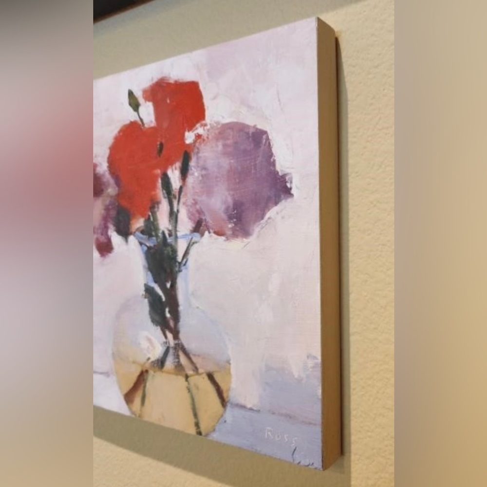 Flowers in Vase Oil on Board Robert Ross - Picture 4 of 6